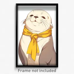 Anime Art Poster - Seal Feeling Contentment Wearing Well Groomed Front Tie Top