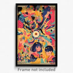 German Movie Poster - Tan Pillow (Germany Psychedelic Art Retro Film Print)