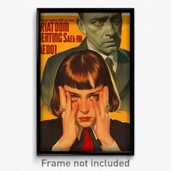 German Movie Poster - Girl Feeling Paranoid, Bright Red Necktie (Art Print)