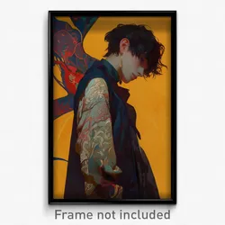 Art Poster - Boy Feeling Strong Wearing Fantastic Detached Sleeves (Art Print)