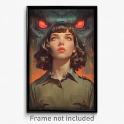 Movie Art Poster - Woman Feeling Envy, Shady Collared Shirt (Retro Film Print)