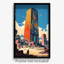 Hebrew Movie Poster - Mountainous Column (Israel Retro Film Art Print)