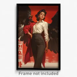Korean Movie Poster - Woman Feeling Distracted, Kaleidoscopic Black Wings