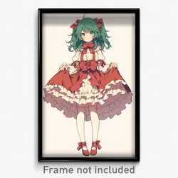 Anime Art Poster - Woman Feeling Insightful, Enchanting Frilled Socks (Print)