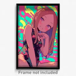 Anime Art Poster - Girl Feeling Wrath Wearing Strange Black Leotard (Print)