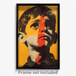 Brazilian Movie Poster - Boy Feeling Hope, Yellow Orange Bow (Brazil Art Print)