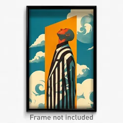 Movie Art Poster - Man Feeling Acceptance, Extra Large Vertical Striped (Print)