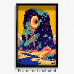 Art Poster - Flat Henge (Psychedelic Trippy Weird 11x17 Cartoon Print)