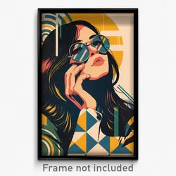 Brazilian Movie Poster - Girl Feeling Epiphany, Prestigious Glasses (Art Print)