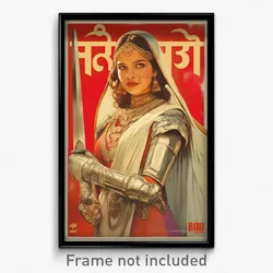 Bollywood Movie Poster - Girl Feeling Cheeky, Glorious White Armor (Art Print)