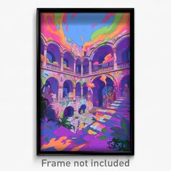 Art Poster - Important Cloister (Psychedelic Trippy Weird 11x17 Cartoon Print)