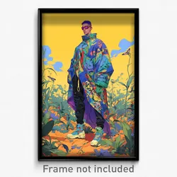 Anime Art Poster - Man Feeling Joviality, Ambitious Impossible Clothes (Print)