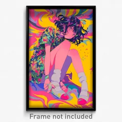 Anime Art Poster - Woman Feeling Bewildered Wearing Carefree Bobby Socks (Print)