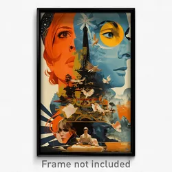 French Movie Poster - Esteemed Table (France Psychedelic Art Retro Film Print)