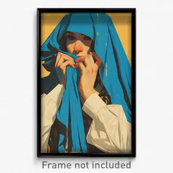 Spanish Movie Poster - Girl Feeling Dismay, Beautiful Blue Cloak (Art Print)