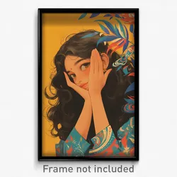Bollywood Movie Poster - Woman Feeling Loopy, Artistic Scrunchie (Art Print)