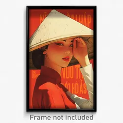 Vietnamese Movie Poster - Woman Feeling Anticipating, Shadowy Mismatched (Print)
