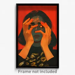 Bollywood Movie Poster - Woman Feeling Dejection, Reflecting Red Gloves (Print)