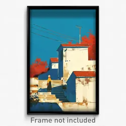 Greek Movie Poster - Rosy Small Town (Greece Psychedelic Art Retro Film Print)
