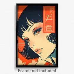 Movie Art Poster - Woman Feeling Suspense, Imaginative Mini Hat (Film Print)