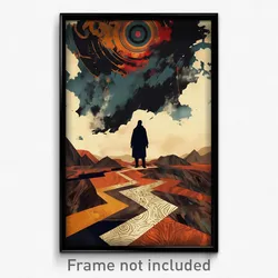 Icelandic Movie Poster - Man Feeling Guilt, Jagged Brown (Iceland Art Print)