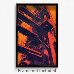 Brazilian Movie Poster - Wire Frame Glitchy Factory (Brazil Film Art Print)
