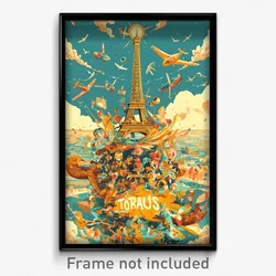 Thai Movie Poster - Sky Blue Paris (Thailand Psychedelic Art Retro Film Print)