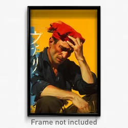 French Movie Poster - Man Feeling Discontentment, Outgoing Red Headwear (Print)