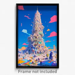 Art Poster - Lovely Tower (Psychedelic Trippy Weird 11x17 Print)