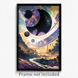 Movie Art Poster - Wavy Galaxy (Psychedelic Trippy Retro Cartoon Film Print)