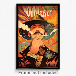 French Movie Poster - Man Feeling Confusion, Brown Hat Flower (France Art Print)
