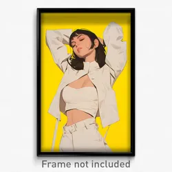 Art Poster - Woman Feeling Tension Wearing White Cropped Vest (Print)