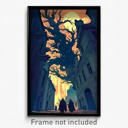 Art Poster - Flat Promenade (Psychedelic Trippy Weird 11x17 Print)