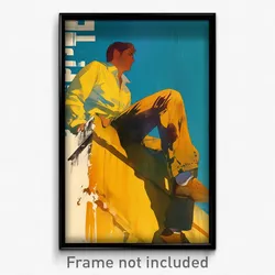 Greek Movie Poster - Man Feeling Careless, Delightful Back Seamed Legwear