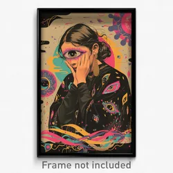 Bollywood Movie Poster - Girl Feeling Unhappy, Prestigious Black Capelet (Print)