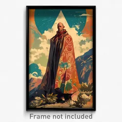 Icelandic Movie Poster - Man Feeling Comfortable, Natural Red Cape (Art Print)