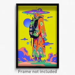 Art Poster - Peaceful Backpack (Psychedelic Trippy Weird 11x17 Print)