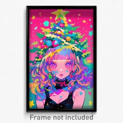 Art Poster - Fluffy Christmas (Psychedelic Trippy Weird 11x17 Cartoon Print)
