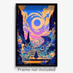 Movie Art Poster - Blue Muster (Psychedelic Trippy Retro Cartoon Film Print)