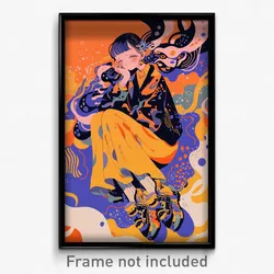 Art Poster - Woman Feeling Distracted Wearing Orange Petticoat (Art Print)