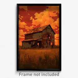 Greek Movie Poster - Rusty Barn (Greece Psychedelic Trippy Art Retro Film Print)