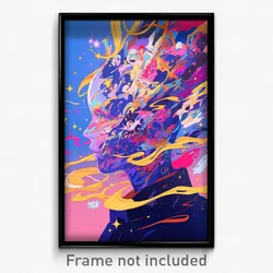 Art Poster - Busy Star (Psychedelic Trippy Weird 11x17 Cartoon Print)