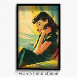 Thai Movie Poster - Woman Feeling Lonely, Loud Green Ribbon (Thailand Art Print)