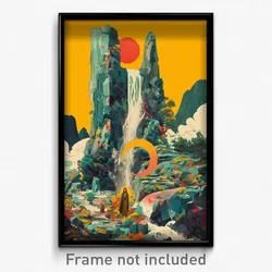 Spanish Movie Poster - Normal Waterfall (Spain Psychedelic Art Retro Film Print)