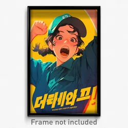 Korean Movie Poster - Girl Feeling Excitement, Taut Baseball Cap (Art Print)