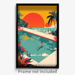 Spanish Movie Poster - Digital Wire Frame Boardwalk (Spain Retro Film Art Print)