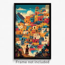 Icelandic Movie Poster - Outlandish Mexican City (Iceland Retro Film Art Print)