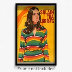 Spanish Movie Poster - Girl Feeling Nostalgic, Fabulous Colored Stripes (Print)