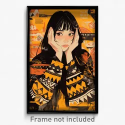 Indonesian Movie Poster - Girl Feeling Annoyed, Black White Cardigan (Art Print)