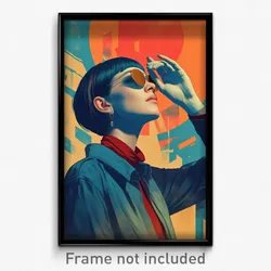Icelandic Movie Poster - Woman Feeling Acceptance, Soft Black Wristband (Print)